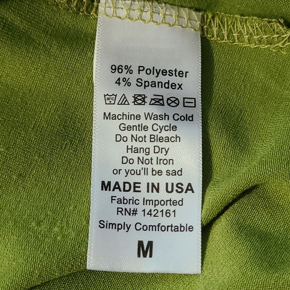 Warm Yellow Hue Pea Green Long Sleeve LuLaRoe Lynnae Tee Top Size Medium - Picture 3 of 4